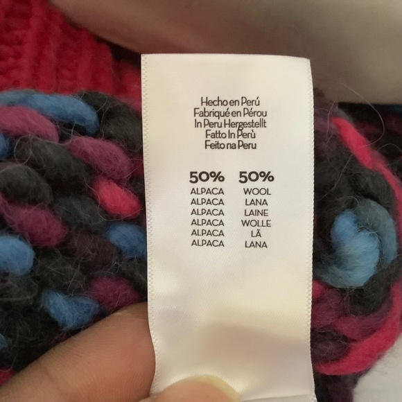 MOTHER The Bell Sleeve Pullover Sweater Alpaca Wool Multi Colored SZ M - Picture 10 of 14